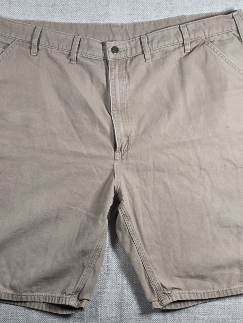Carhartt B278 QKH Duck Canvas Work Dungaree Shorts Khaki Men's Size 46
